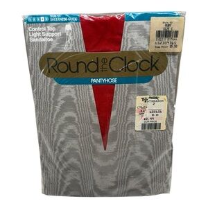 Round The Clock Light Support Control Top Pantyhose Ruby Size C
